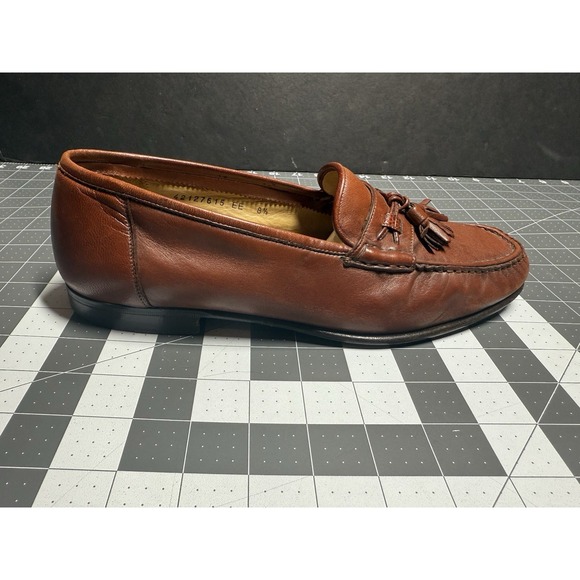 Santoni penny loafers Tassel Brown Leather Dress Mens Shoes Size‎ 8.5 EE main image 7
